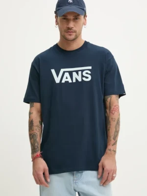 Zdjęcie produktu Vans t-shirt bawełniany męski kolor granatowy z nadrukiem VN000GGGEB41