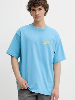 Vans t-shirt bawełniany męski kolor niebieski z nadrukiem VN000K42E2W1
