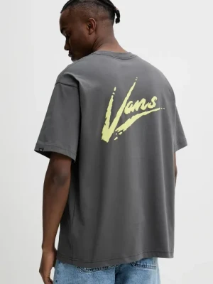Vans t-shirt bawełniany męski kolor szary z nadrukiem VN000K42EBA1