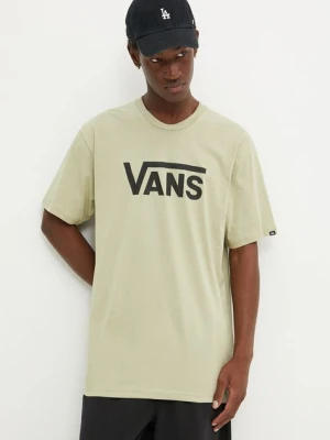 Vans t-shirt bawełniany męski kolor zielony z nadrukiem VN000GGGDAU1