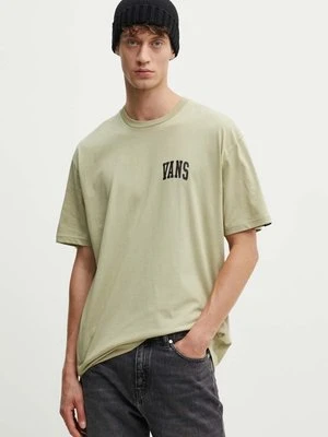 Vans t-shirt bawełniany męski kolor zielony z nadrukiem VN000HFGD3Z1