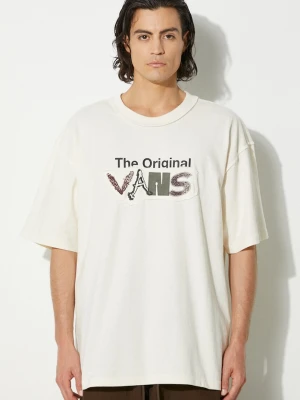 Vans t-shirt bawełniany Premium Classics LX Clash beżowy