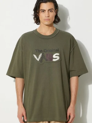 Vans t-shirt bawełniany Premium Classics LX Vans Clash męski kolor zielony z nadrukiem VN000HQ7KCZ1