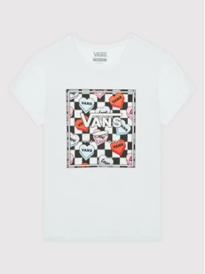 Vans T-Shirt Box Candy Hearts VN0A5LEF Biały Regular Fit