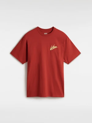 Vans - T-shirt Brush Script, male, Czerwony, Size: