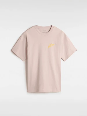 Vans - T-shirt Brush Script, male, Różowy, Size: