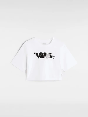 Vans - T-shirt Busted Type Crew Crop, female, Biały, Size:
