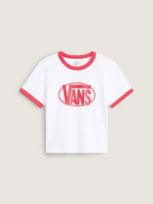 Vans - T-Shirt Center Chest Ringer, female, Biały, Size: