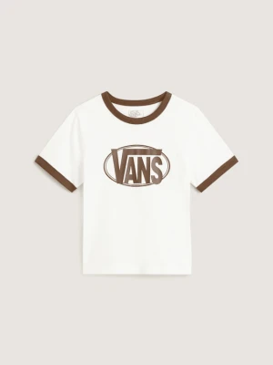 Vans - T-Shirt Center Chest Ringer, female, Biały, Size: