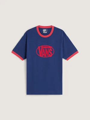 Vans - T-Shirt CENTER CHEST RINGER, male, Niebieski, Size: