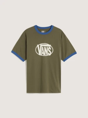 Vans - T-Shirt CENTER CHEST RINGER, male, Zielony, Size: