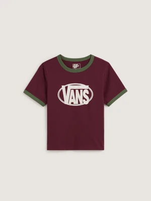 Vans - T-shirt Centre Chest Logo Ringer, female, Bordowy, Size: