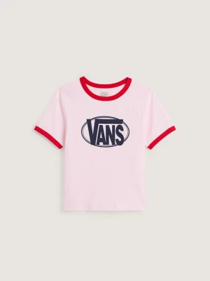 Vans - T-shirt Centre Chest Logo Ringer, female, Różowy, Size: