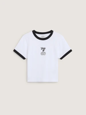 Vans - T-shirt Cherry Bom Ringer, female, Biały, Size: