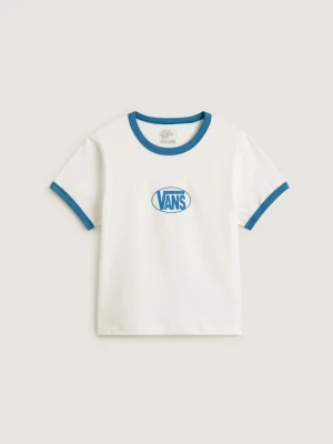 Vans - T-shirt Circle V Ringer, female, Biały, Size: