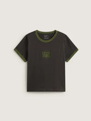 Vans - T-shirt Circle V Ringer, female, Czarny, Size: