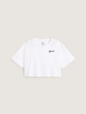 Vans - T-shirt Classic Script, female, Biały, Size: