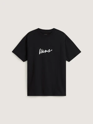 Vans - T-shirt Classic Script, male, Czarny, Size: