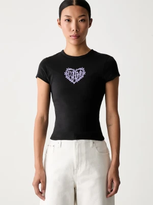 Vans T-shirt damski bawełniany czarny