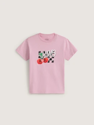 Vans - T-shirt dziecięcy Checker Cherries (8-14 lat)unisex, Różowy, Size: