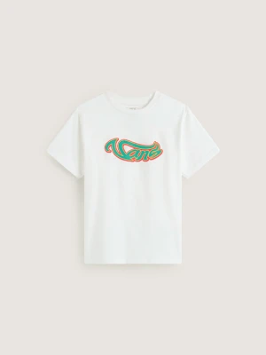 Vans - T-shirt dziecięcy Wavy Script (8-14 lat)unisex, Biały, Size: