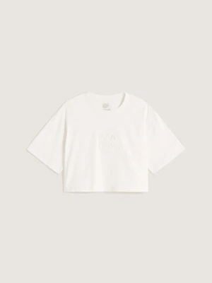 Vans - T-shirt Ellipse Relax Crop, female, Biały, Size: