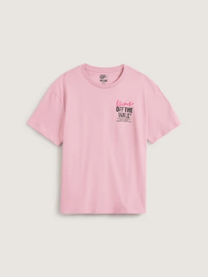 Vans - T-shirt Lady Wall, female, Różowy, Size: