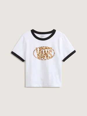 Vans - T-shirt Leopard Oval Ringer, female, Czarny, Size: