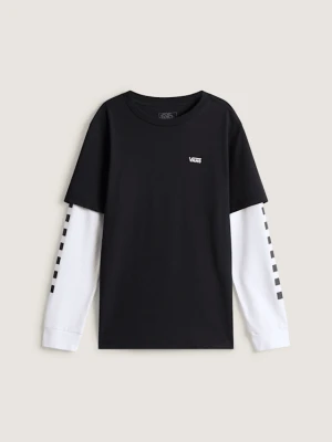 Vans - T-shirt LONG CHECK TWOFER (8-14 lat)unisex, Czarny, Size:
