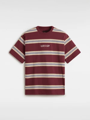 Vans - T-shirt Mesa Stripe, male, Bordowy, Size: