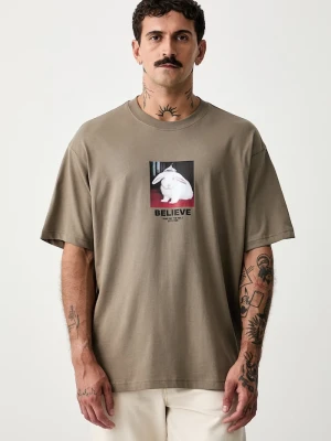 Vans T-shirt męski bawełniany beżowy