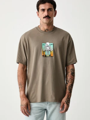 Vans T-shirt męski bawełniany beżowy