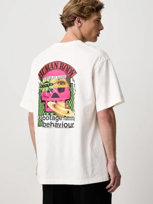 Vans T-shirt męski bawełniany Checkerboard Behaviour beżowy