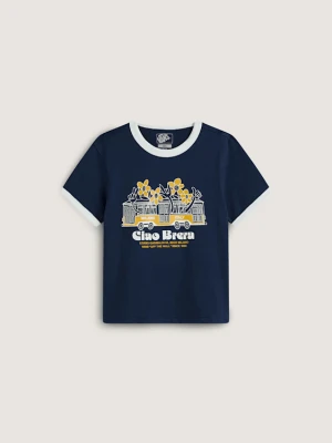 Vans - T-shirt Milano Ciao Brera Ringer, female, Niebieski