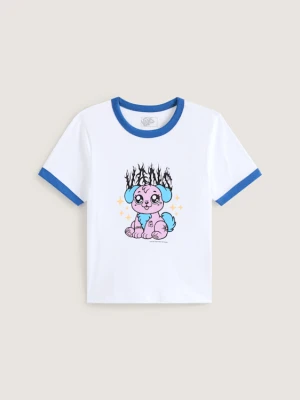 Vans - T-shirt Puppy Ringer, female, Biały, Size: