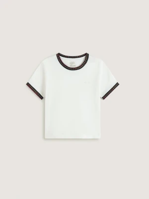Vans - T-shirt Salton Plaid Ringer, female, Biały