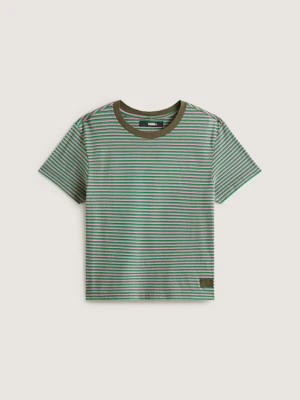 Vans - T-shirt Salton Stripe, female, Zielony, Size: