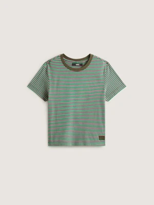Vans - T-shirt Salton Stripe, female, Zielony, Size: