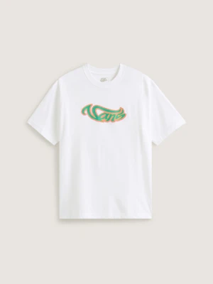 Vans - T-shirt Wavy Script, male, Biały, Size: