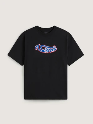 Vans - T-shirt Wavy Script, male, Czarny, Size: