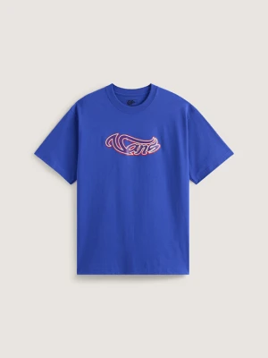 Vans - T-shirt Wavy Script, male, Niebieski, Size: