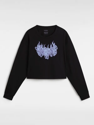 Vans - T-shirt z długim rękawem Hot Links Relaxed Crop, female, Czarny, Size: