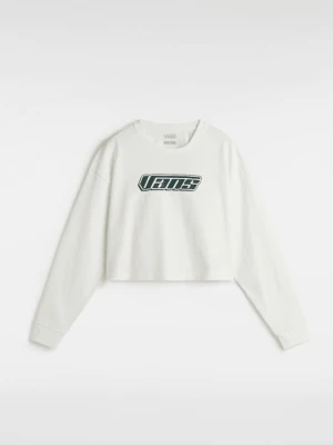 Vans - T-shirt z długim rękawem Retro V Hook and Loop Relaxed Crop, female, Biały, Size: