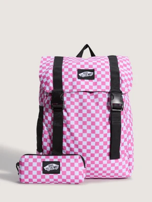 Vans - Vans Utility Backpack CHECKERBOARD Pink Fizzunisex, Różowy, Size: