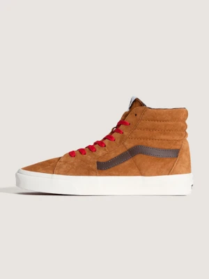 Vans - Zamszowe buty Sk8-Hi, male, Pomarańczowy/Brązowy, Size: