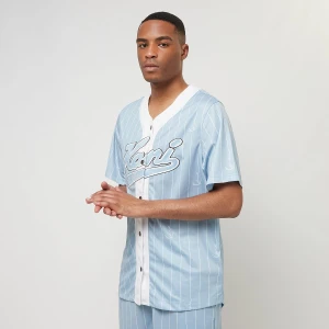 Karl Kani Varsity Logo Pinstripe Baseball Shirt mężczyźni Jerseys niebieski rozmiar Odzież
