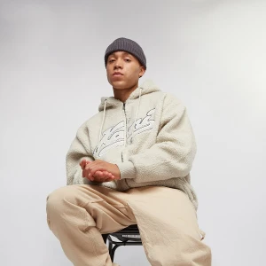 Zdjęcie produktu Karl Kani Varsity OS Teddy Zip Hoodie mężczyźni Bluzy beż rozmiar Odzież