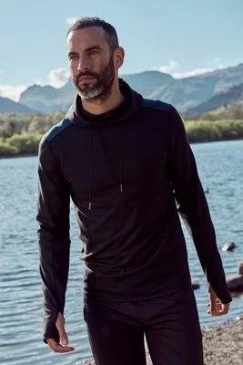 Vault męska sportowa bluza z kapturem z materiałów pochodzących z recyklingu - Black Mountain Warehouse