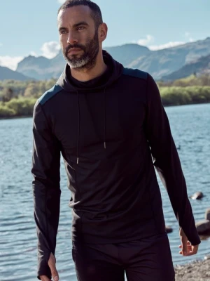 Vault męska sportowa bluza z kapturem z materiałów pochodzących z recyklingu - Black Mountain Warehouse
