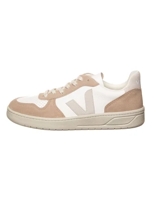 Veja Skórzane sneakersy "V 10" w kolorze biało-beżowym rozmiar: 38